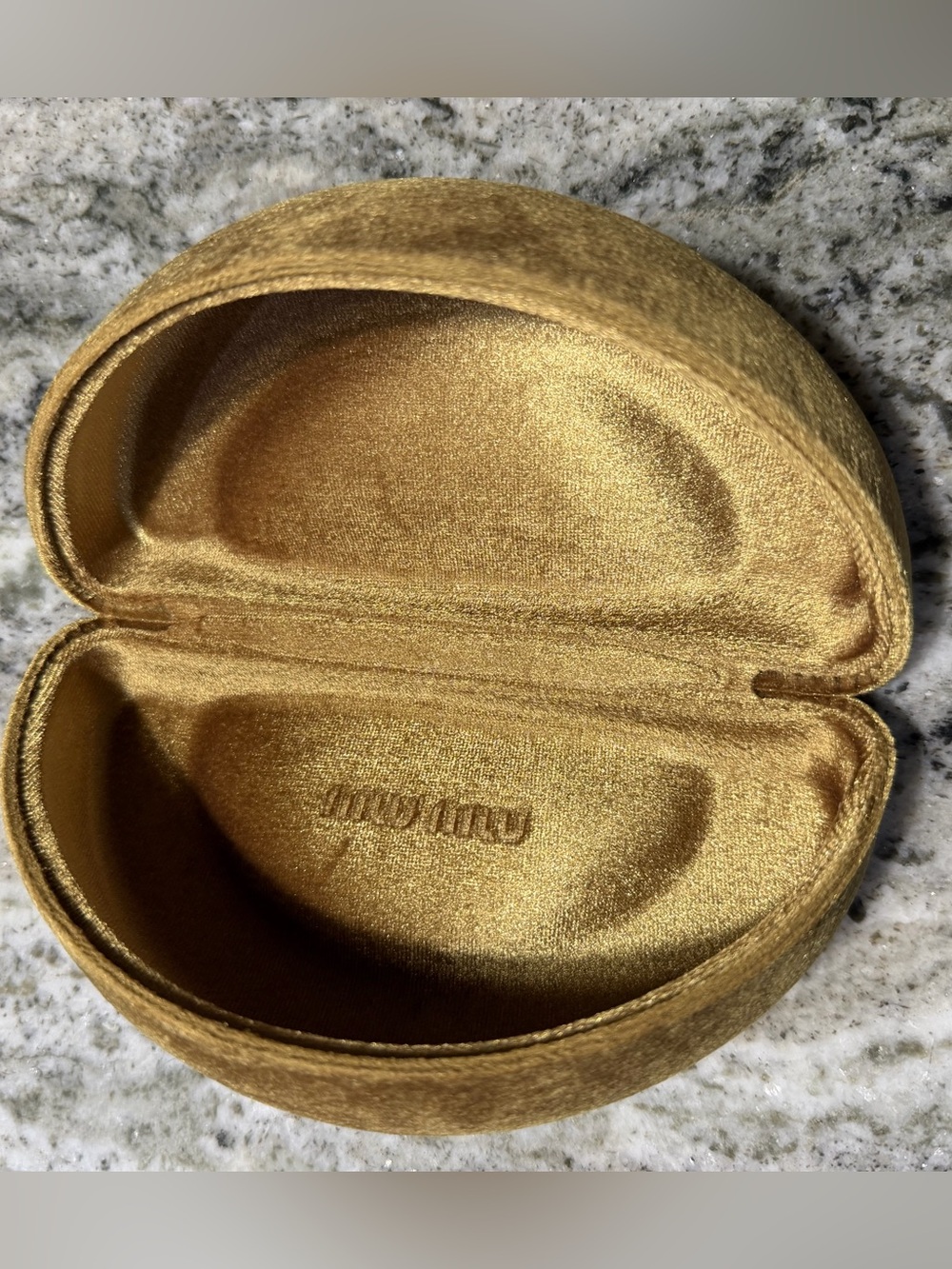 Miu Miu Velvet Sunglasses Case in Golden - Picture 4 of 7